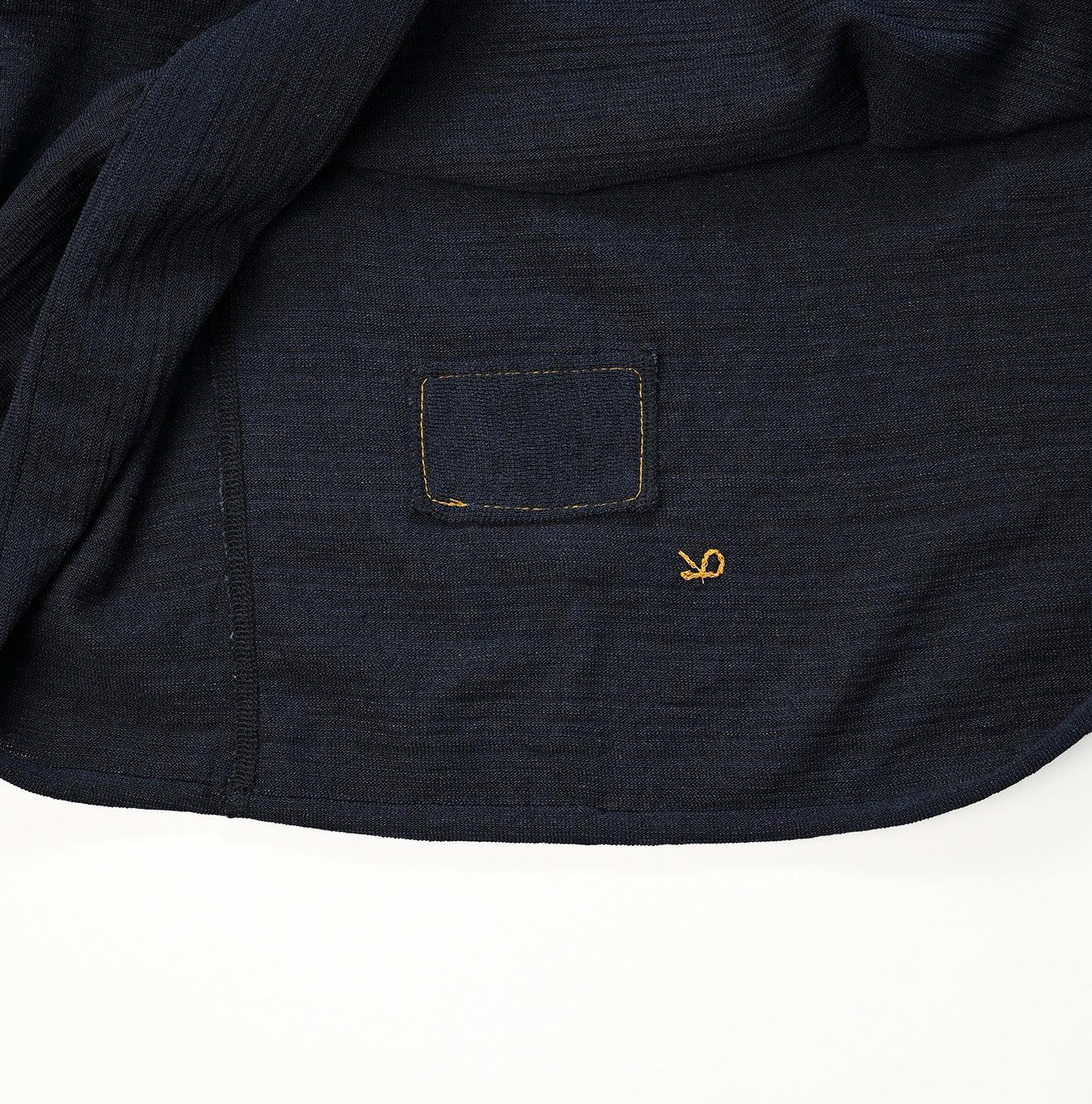 Indigo Dekoboko Knit-sewn Outer T-shirt
