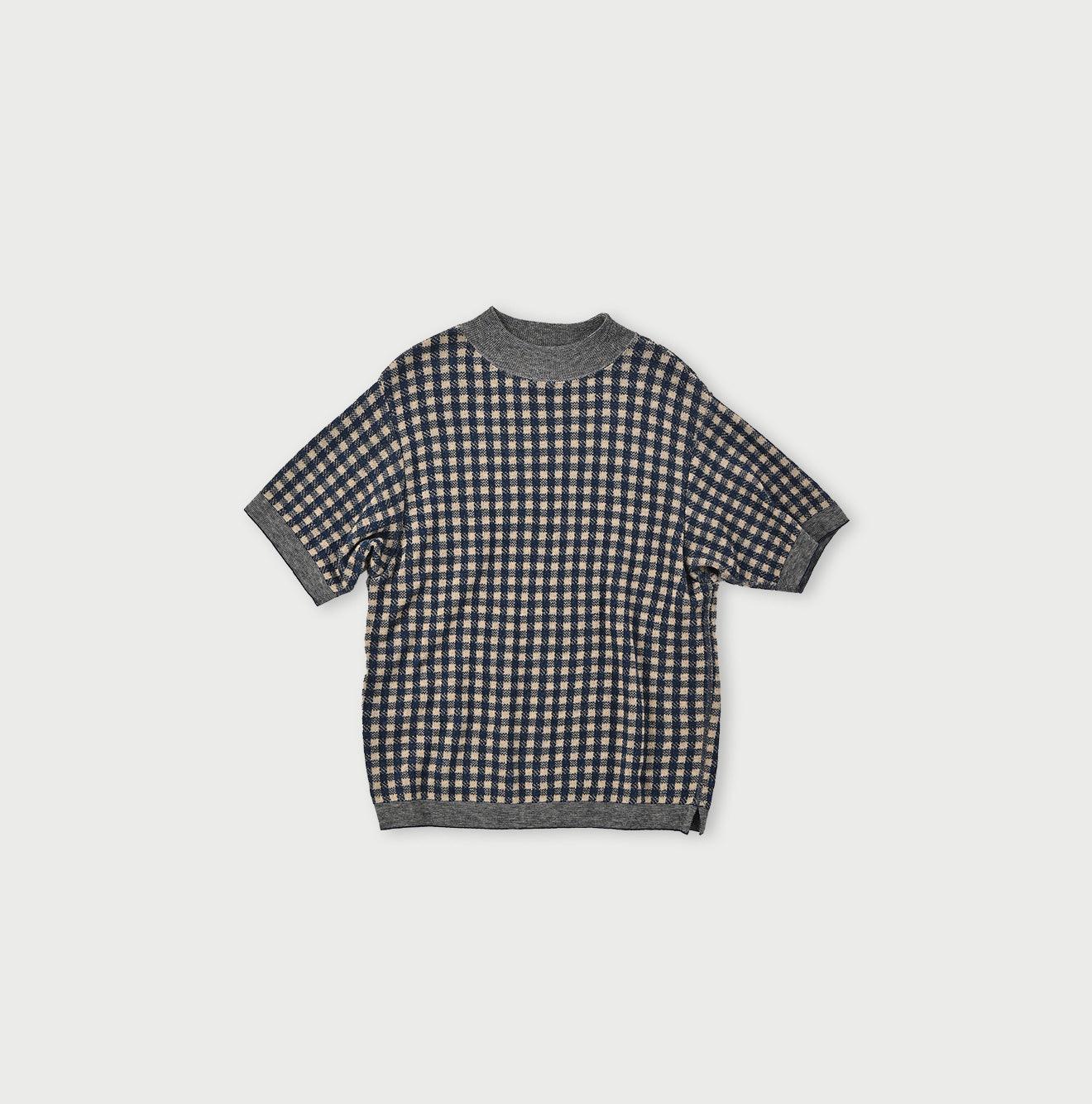 Indigo 908 Gingham Jacquard Yockneck