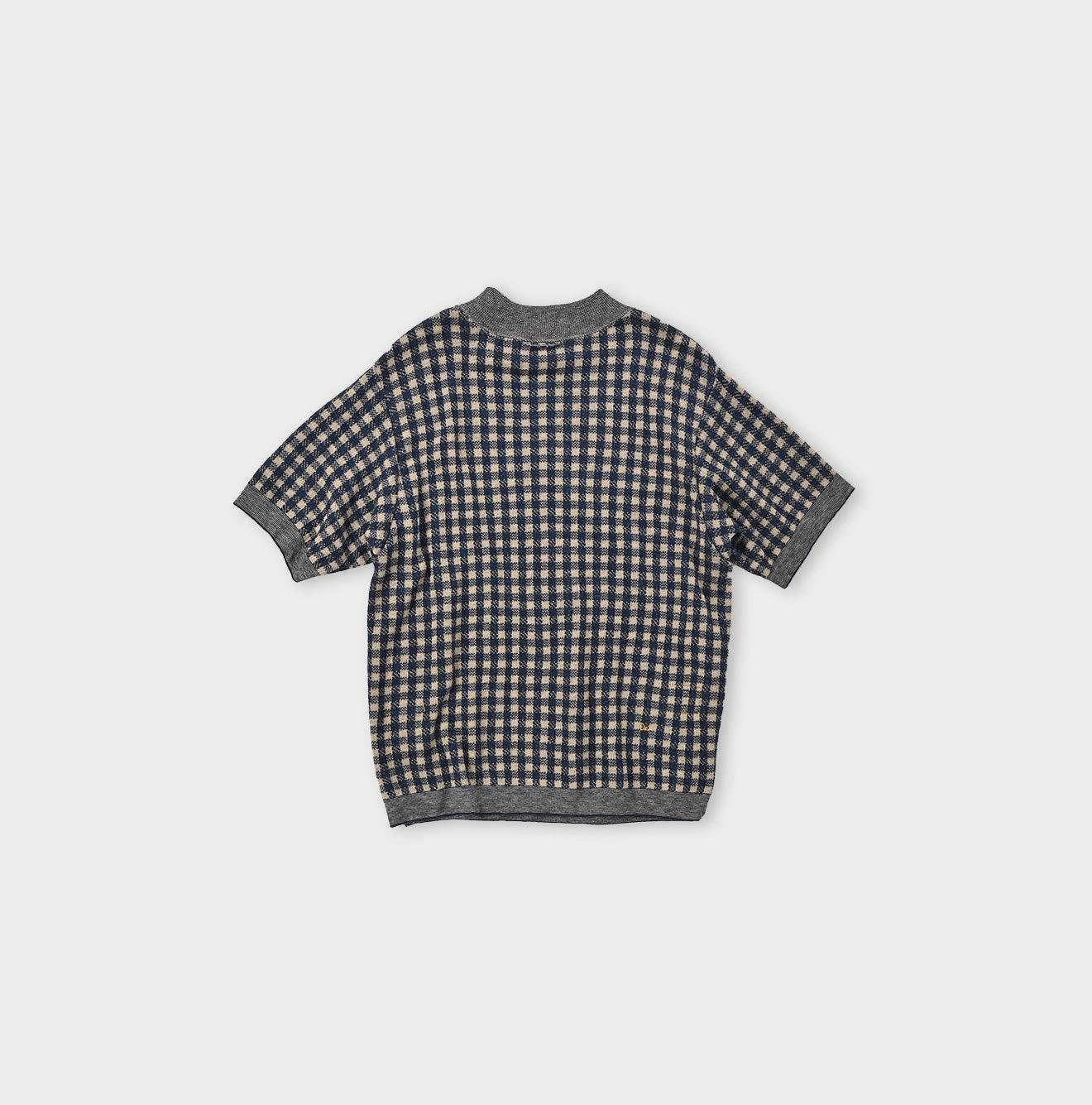 Indigo 908 Gingham Jacquard Yockneck
