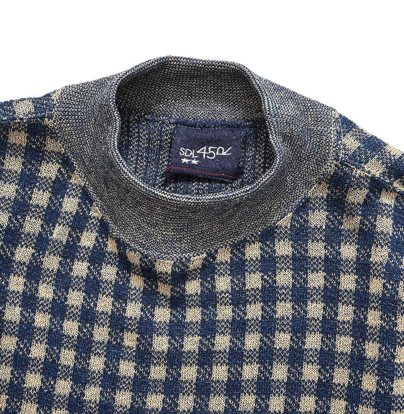 Indigo 908 Gingham Jacquard Yockneck