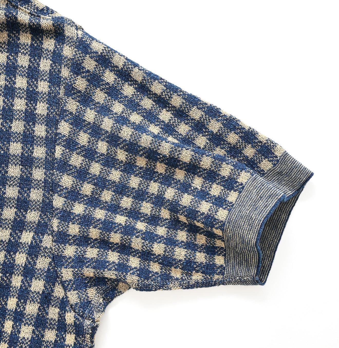 Indigo 908 Gingham Jacquard Yockneck
