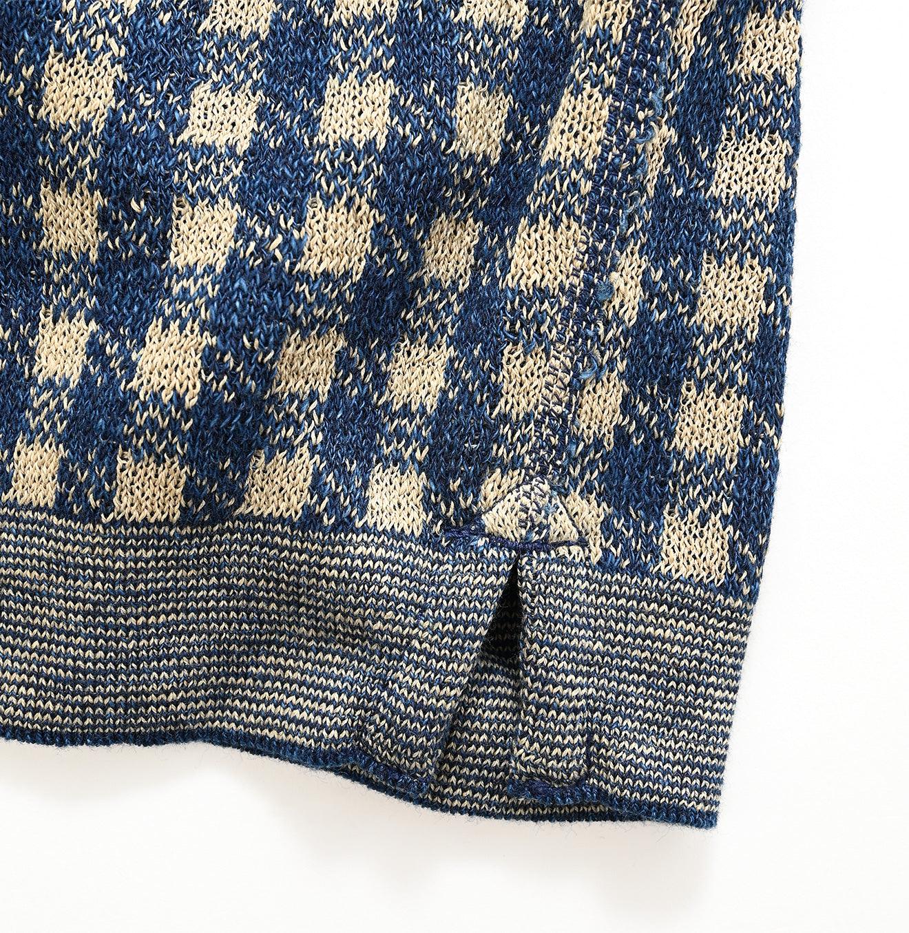 Indigo 908 Gingham Jacquard Yockneck