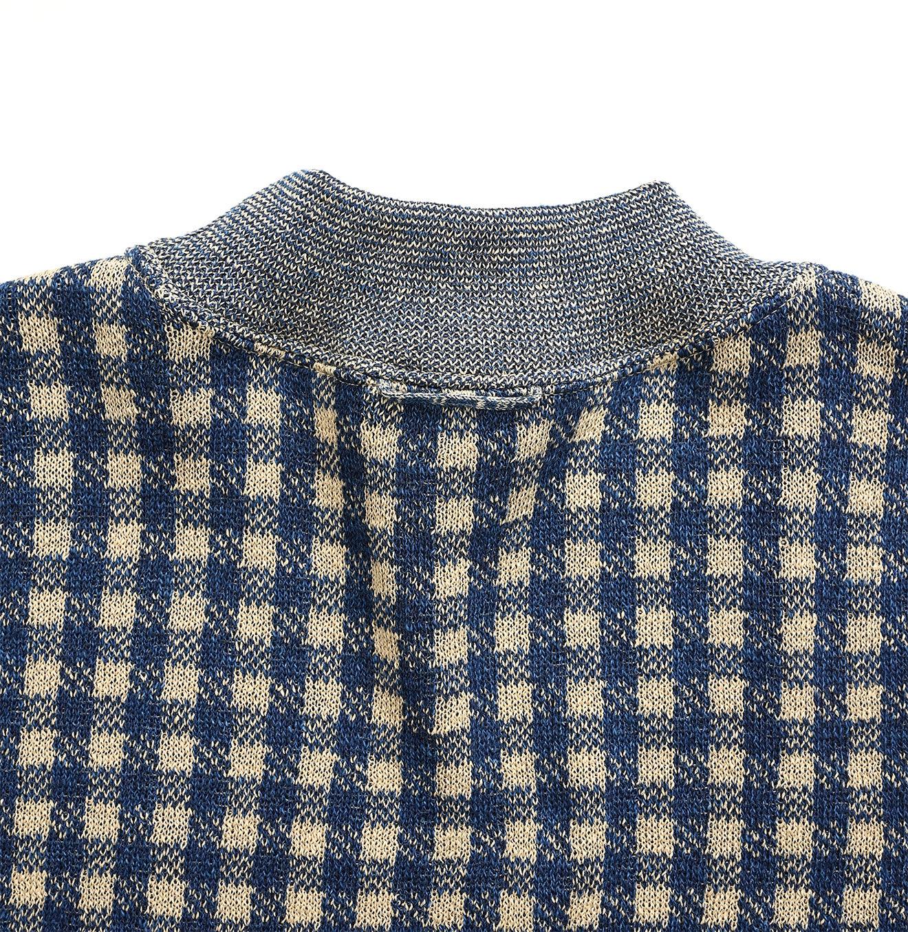 Indigo 908 Gingham Jacquard Yockneck
