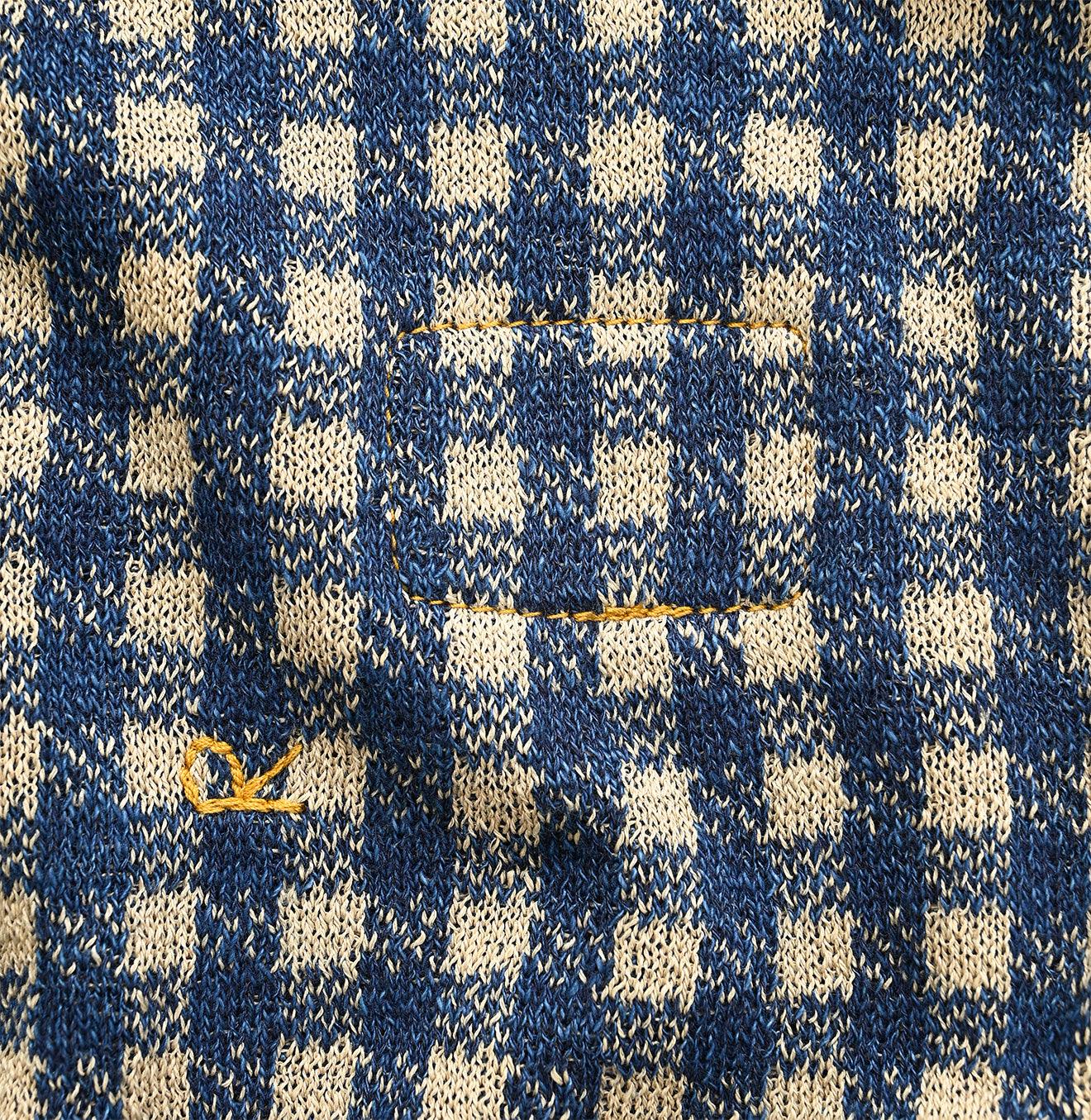 Indigo 908 Gingham Jacquard Yockneck