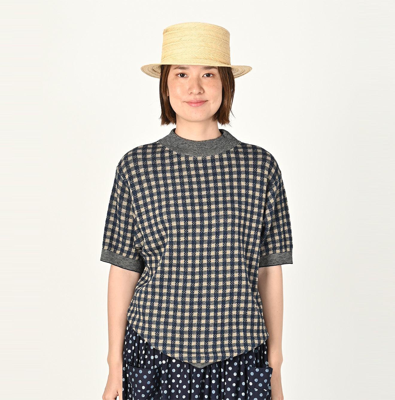 Indigo 908 Gingham Jacquard Yockneck