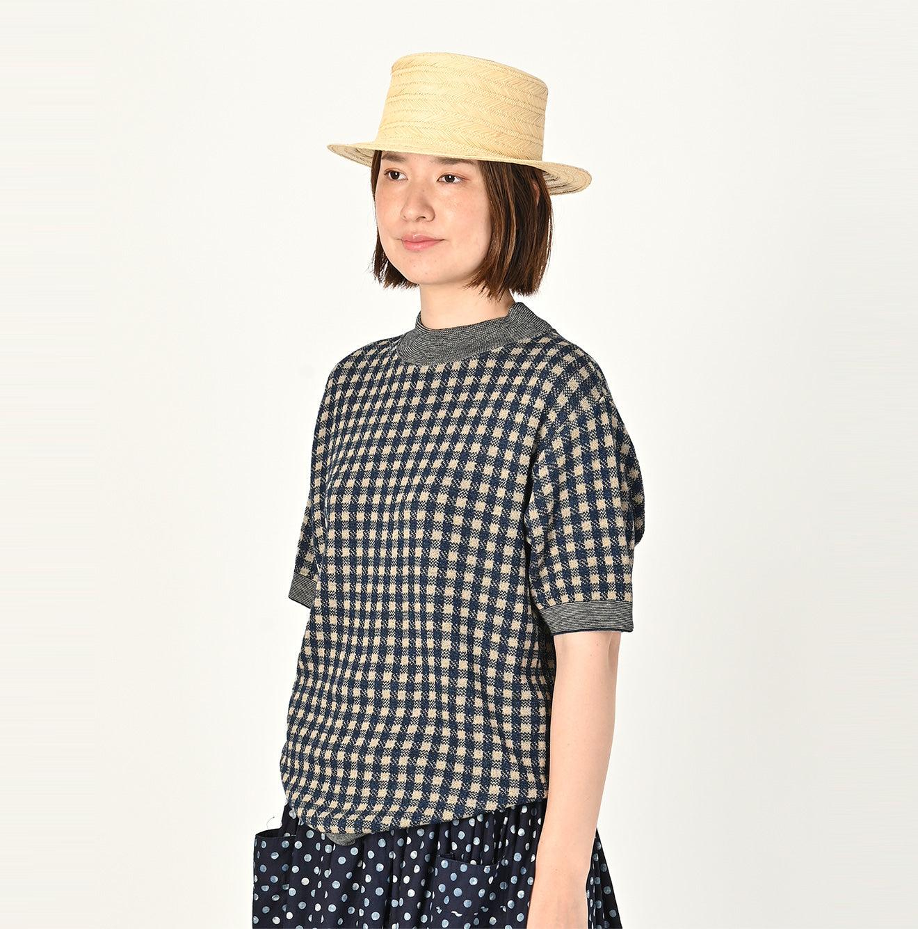 Indigo 908 Gingham Jacquard Yockneck