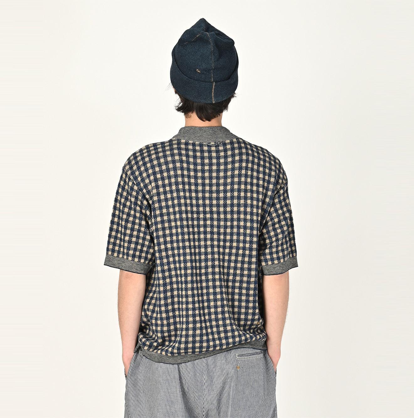 Indigo 908 Gingham Jacquard Yockneck