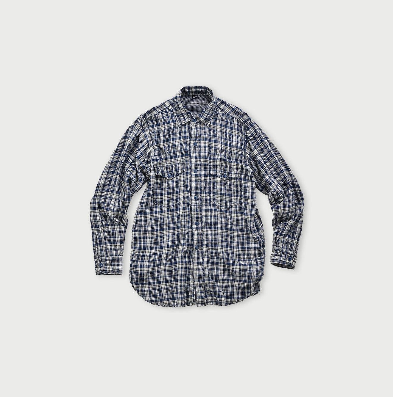 Indigo Fuwafuwa Double-woven 908 Country Shirt