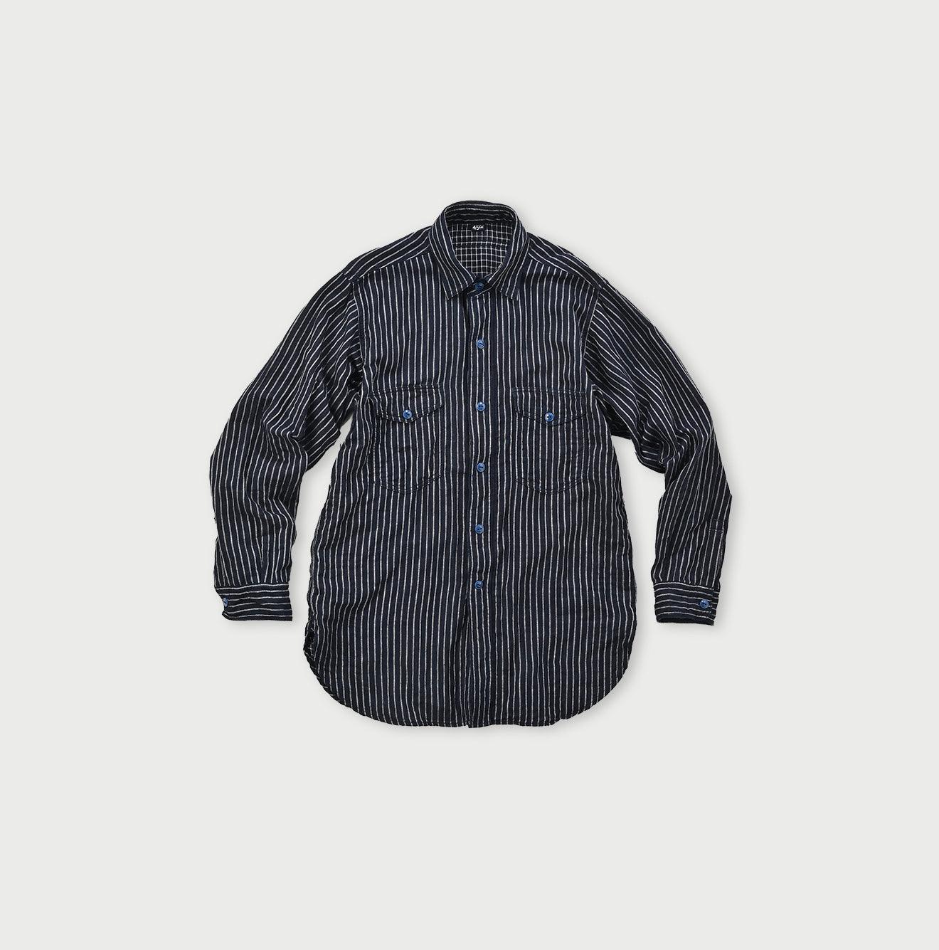 Indigo Fuwafuwa Double-woven 908 Country Shirt