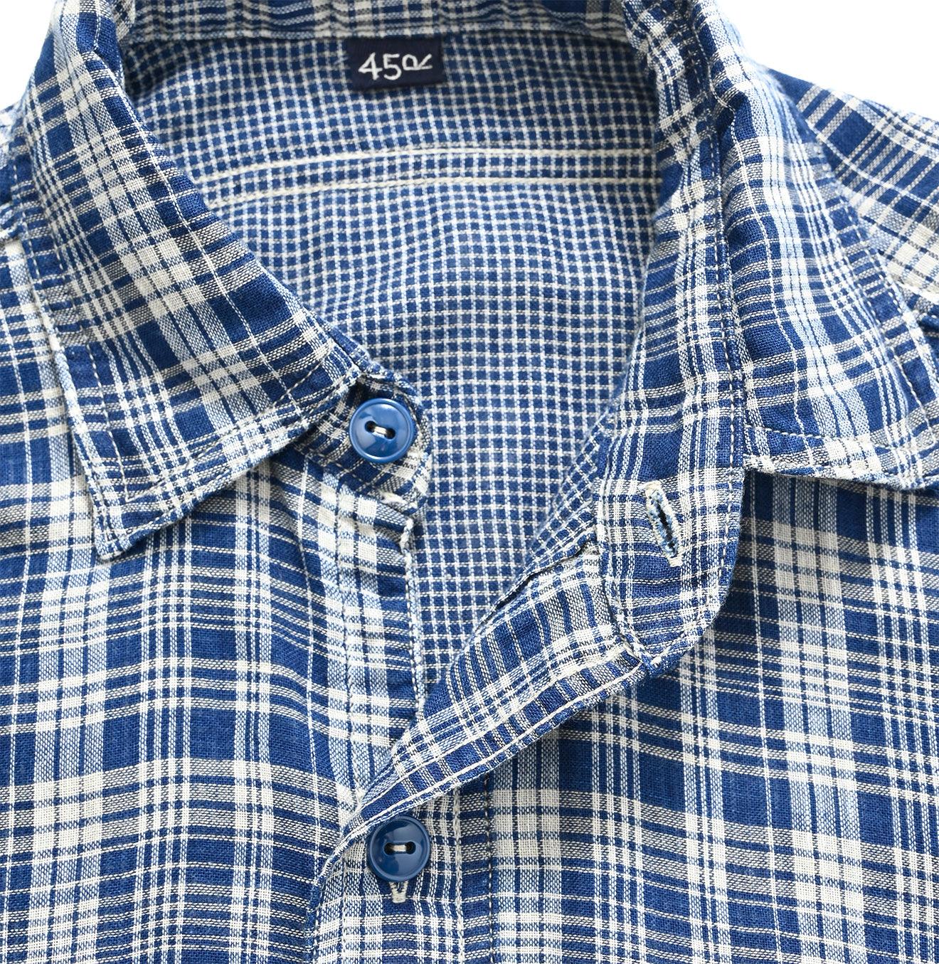 Indigo Fuwafuwa Double-woven 908 Country Shirt