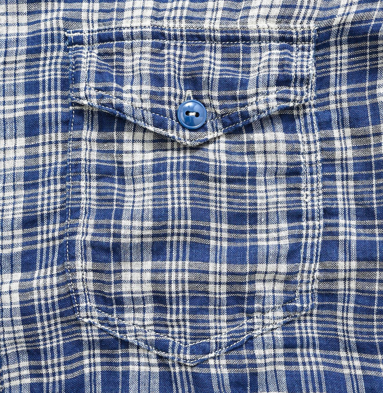 Indigo Fuwafuwa Double-woven 908 Country Shirt