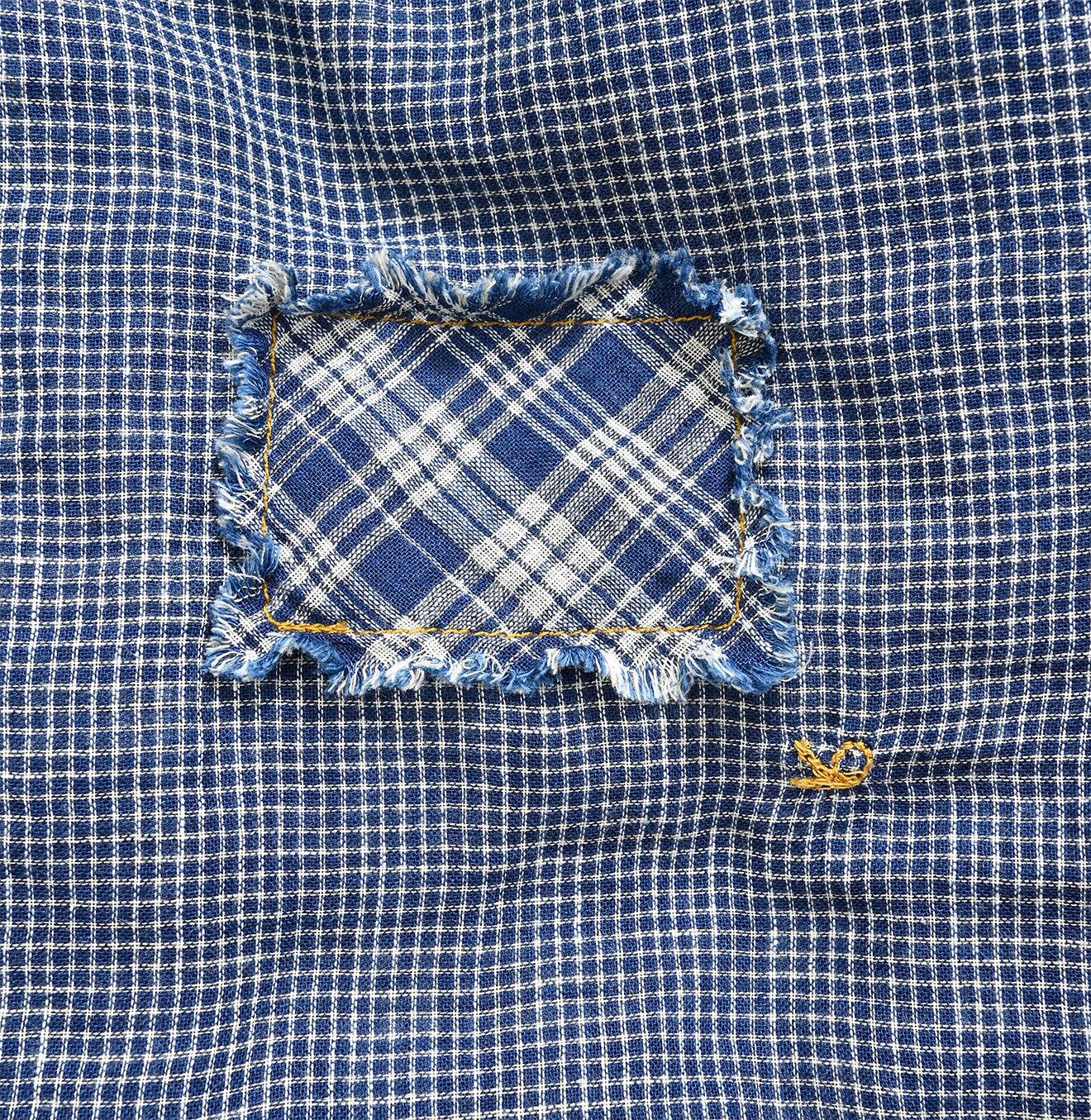 Indigo Fuwafuwa Double-woven 908 Country Shirt