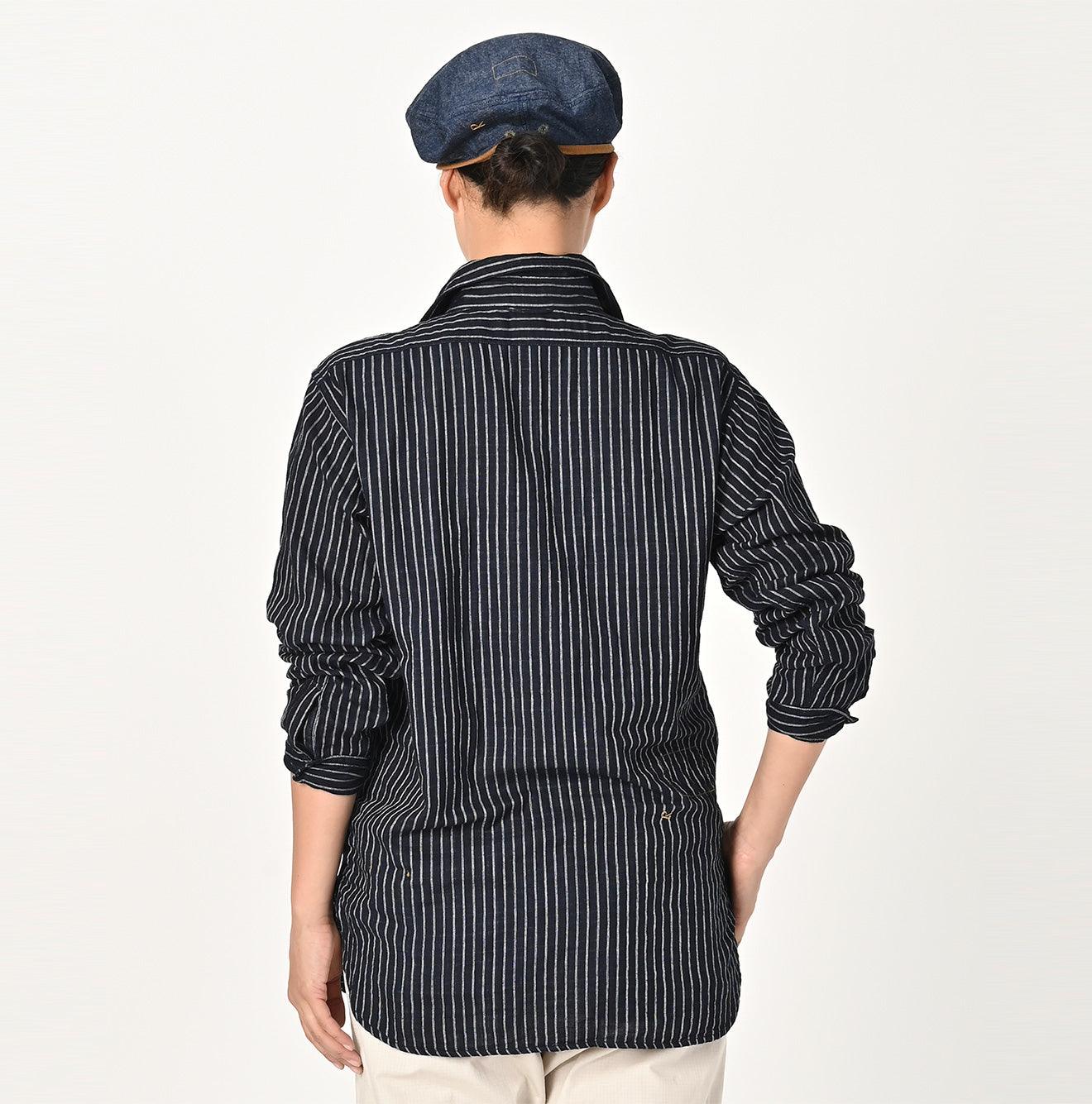 Indigo Fuwafuwa Double-woven 908 Country Shirt
