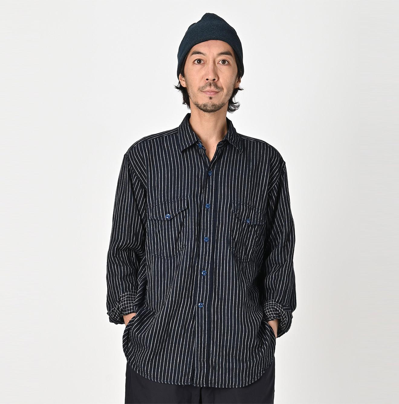Indigo Fuwafuwa Double-woven 908 Country Shirt