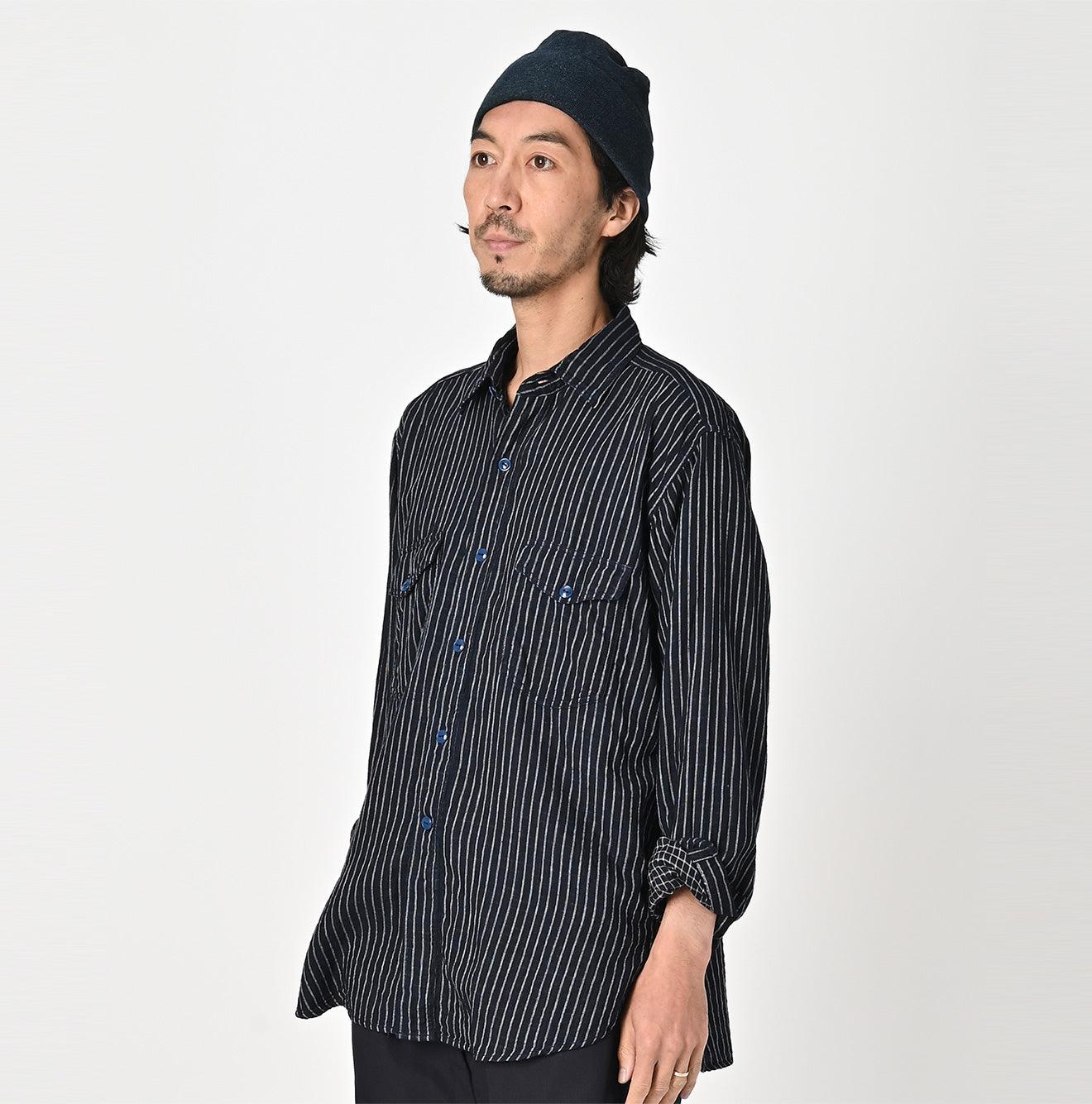 Indigo Fuwafuwa Double-woven 908 Country Shirt