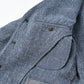 Indigo Cotton Linen Tweed Tyrolean Jacket Men