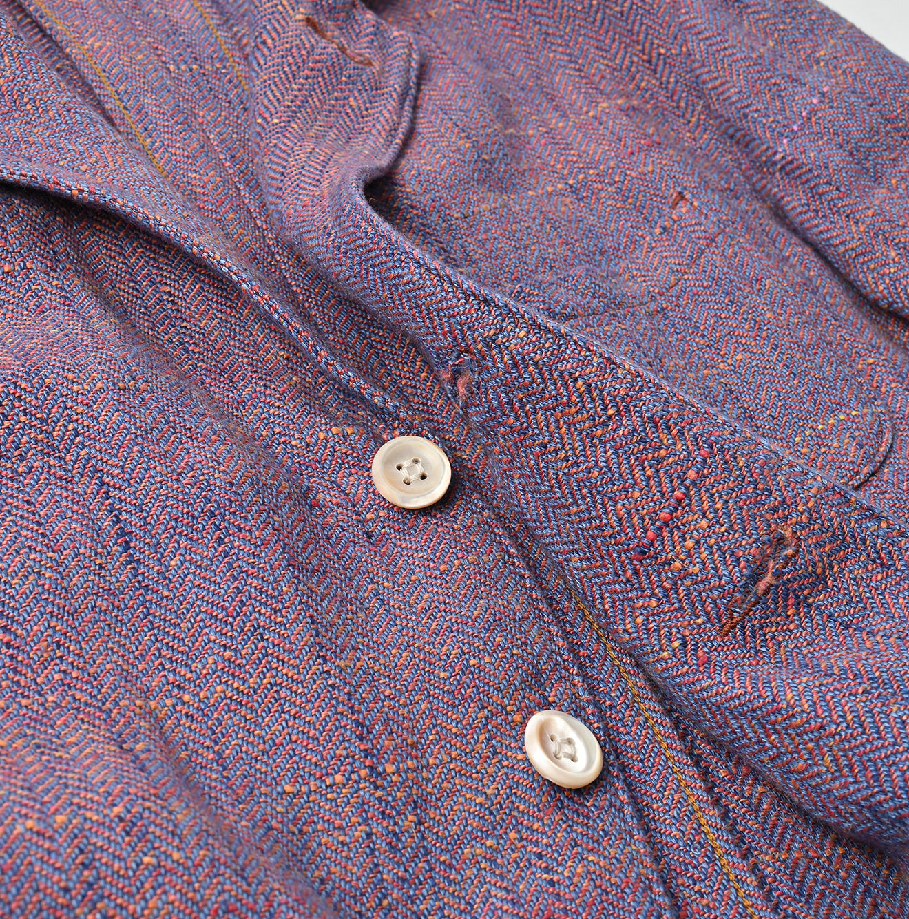 45R Cotton Linen Herringbone Tweed Miyuki Jacket Men