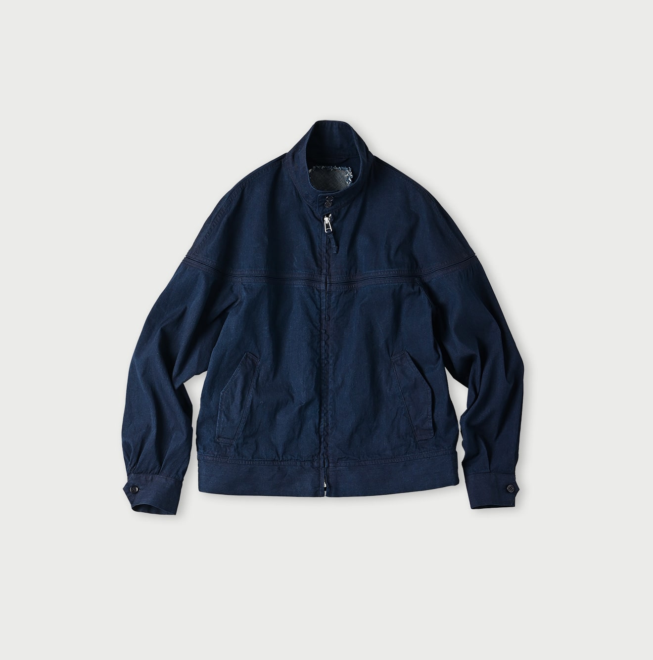 45R Indigo Light Gabardine Harrington Jacket