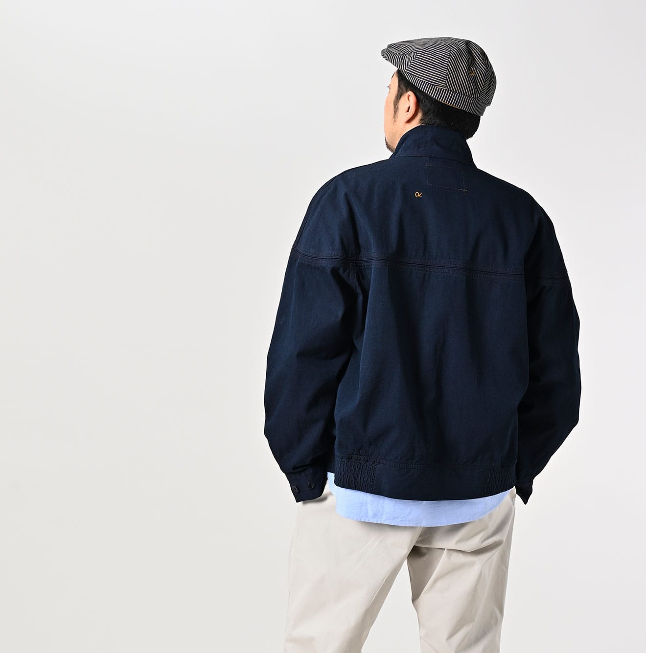 45R Indigo Light Gabardine Harrington Jacket