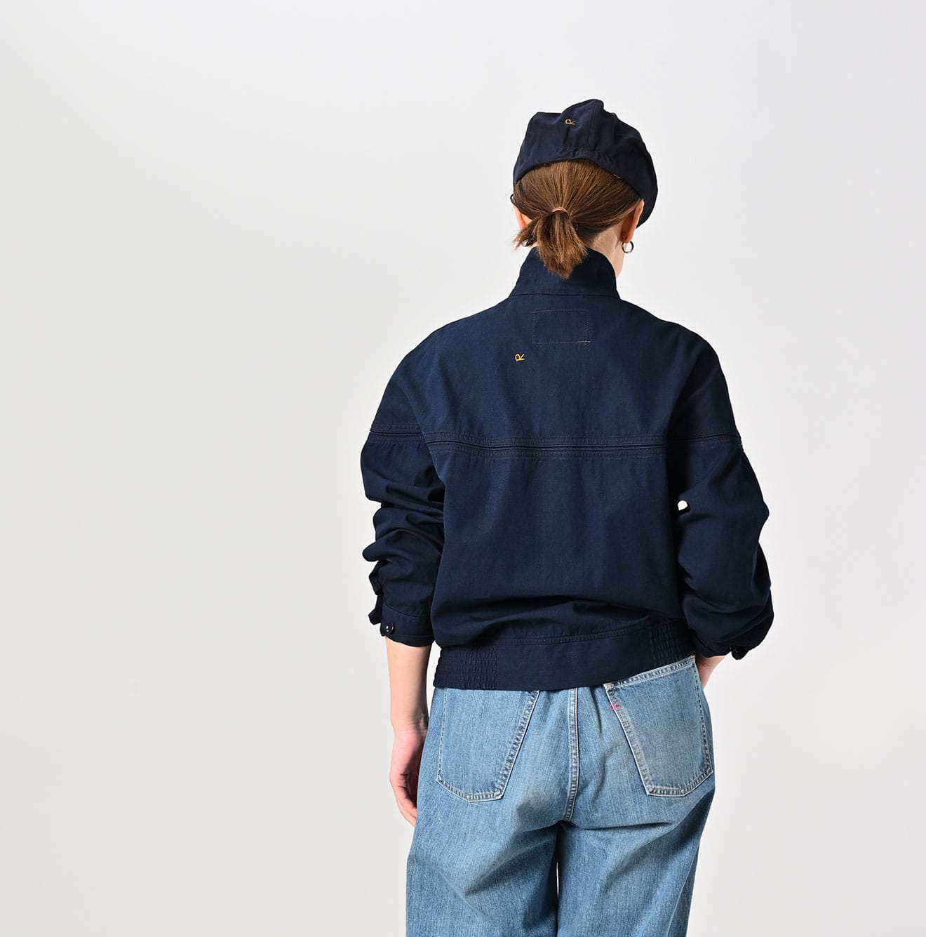 45R Indigo Light Gabardine Harrington Jacket