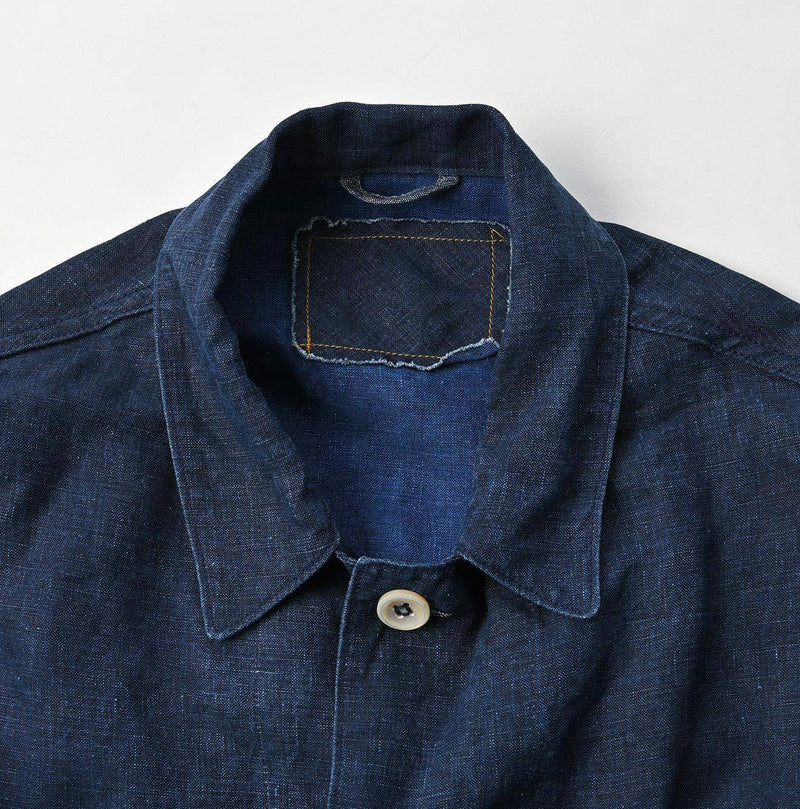 Indigo Linen Ocean Jacket Men (Size 3) - 45R by 45rpm studio