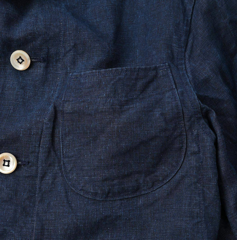 Indigo Linen Ocean Jacket Men (Size 3) - 45R by 45rpm studio