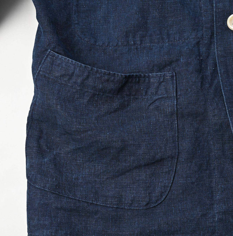 Indigo Linen Ocean Jacket Men (Size 3) - 45R by 45rpm studio