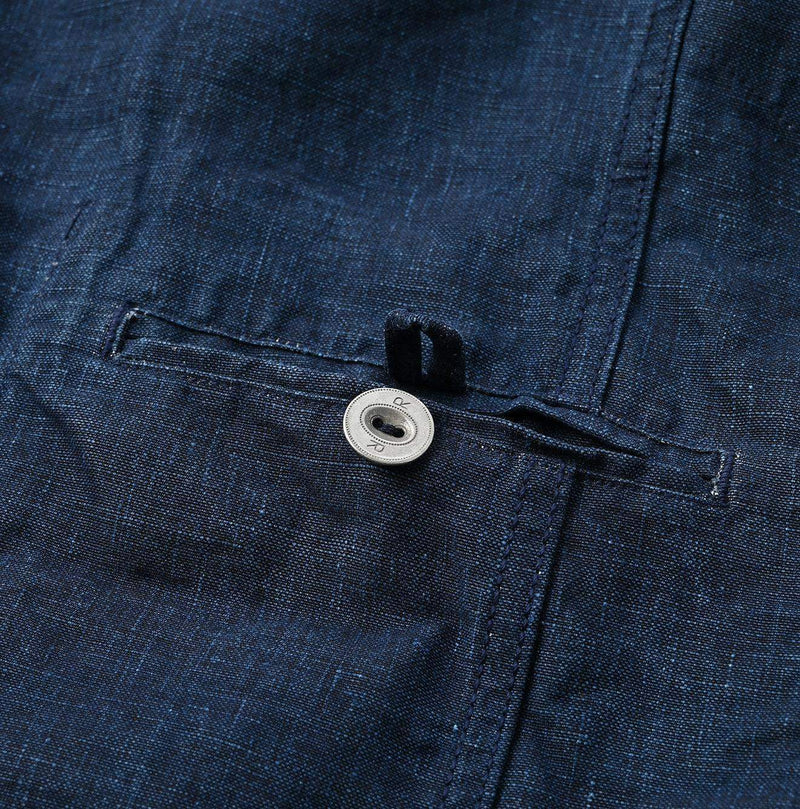 Indigo Linen Ocean Jacket Men (Size 3) - 45R by 45rpm studio