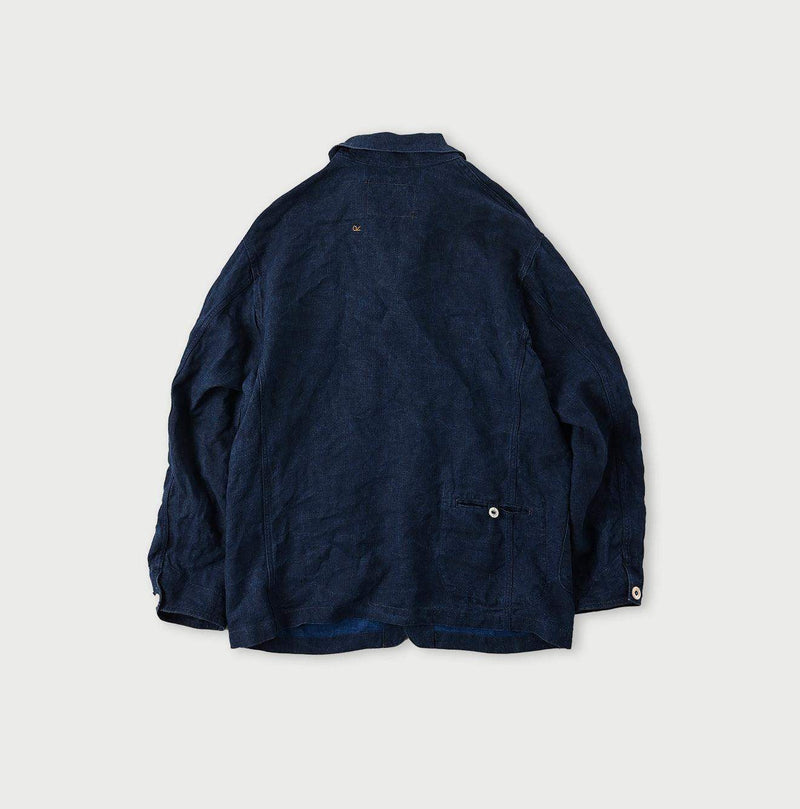 Indigo Linen Ocean Jacket Men (Size 3) - 45R by 45rpm studio