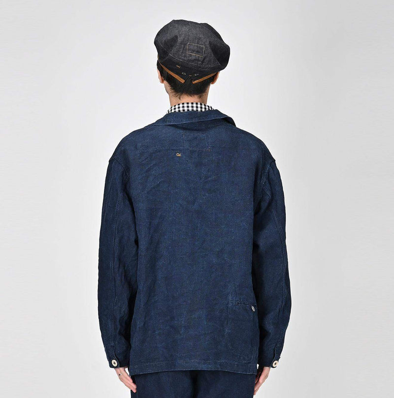 Indigo Linen Ocean Jacket Men (Size 3) - 45R by 45rpm studio