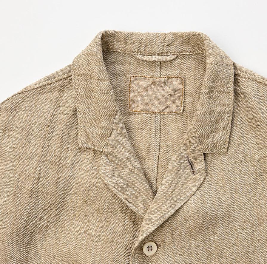 Indian Linen Herringbone Shirt Jakcet