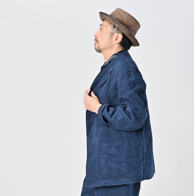 45R Indigo Linen Nimes Jacket Men - Image 4
