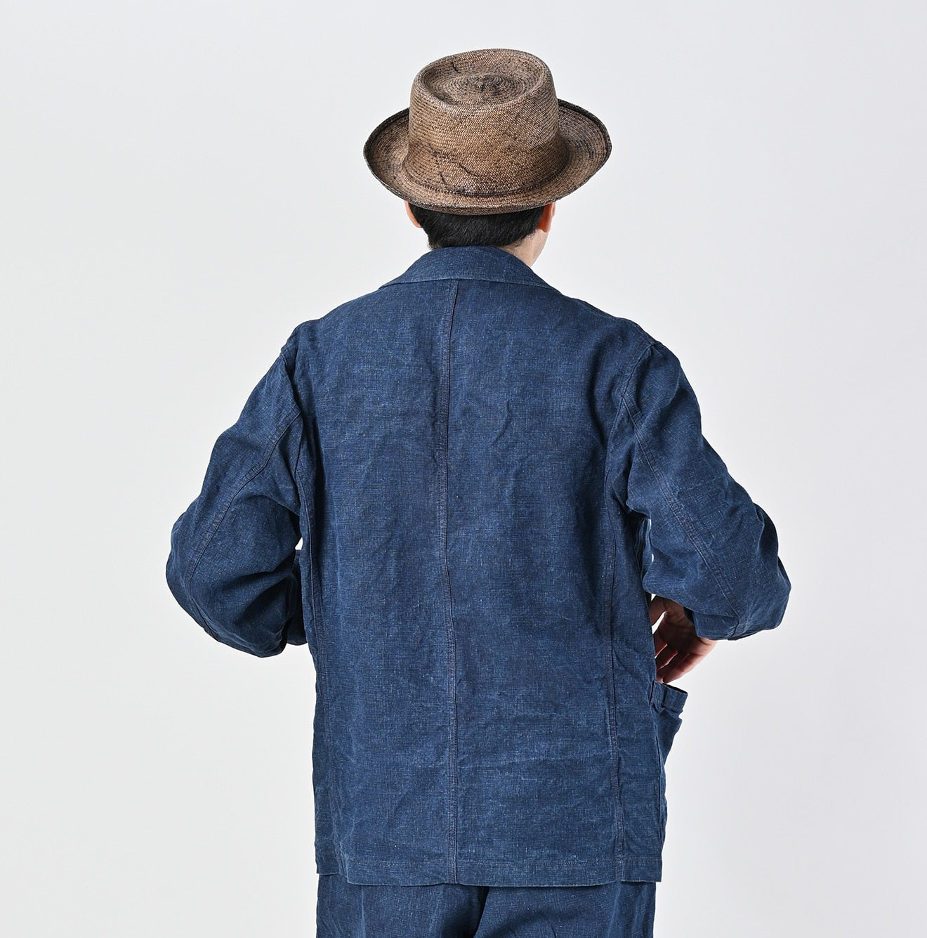 45R Indigo Linen Nimes Jacket Men - Image 5