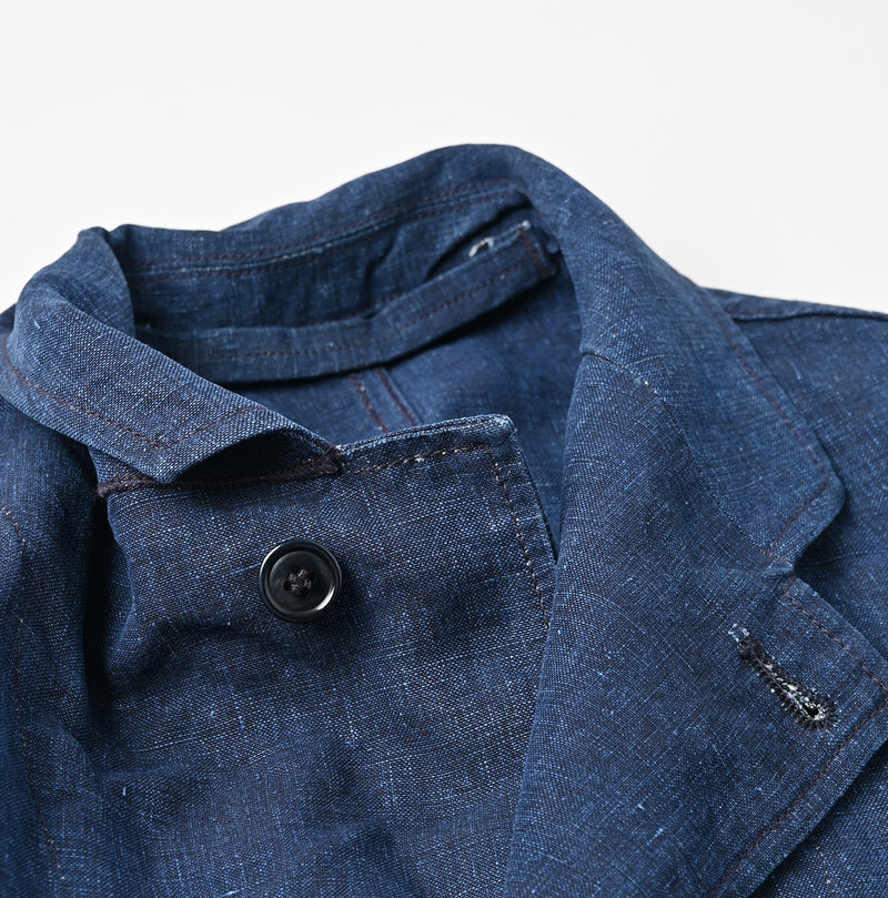 45R Indigo Linen Nimes Jacket Men - Image 11