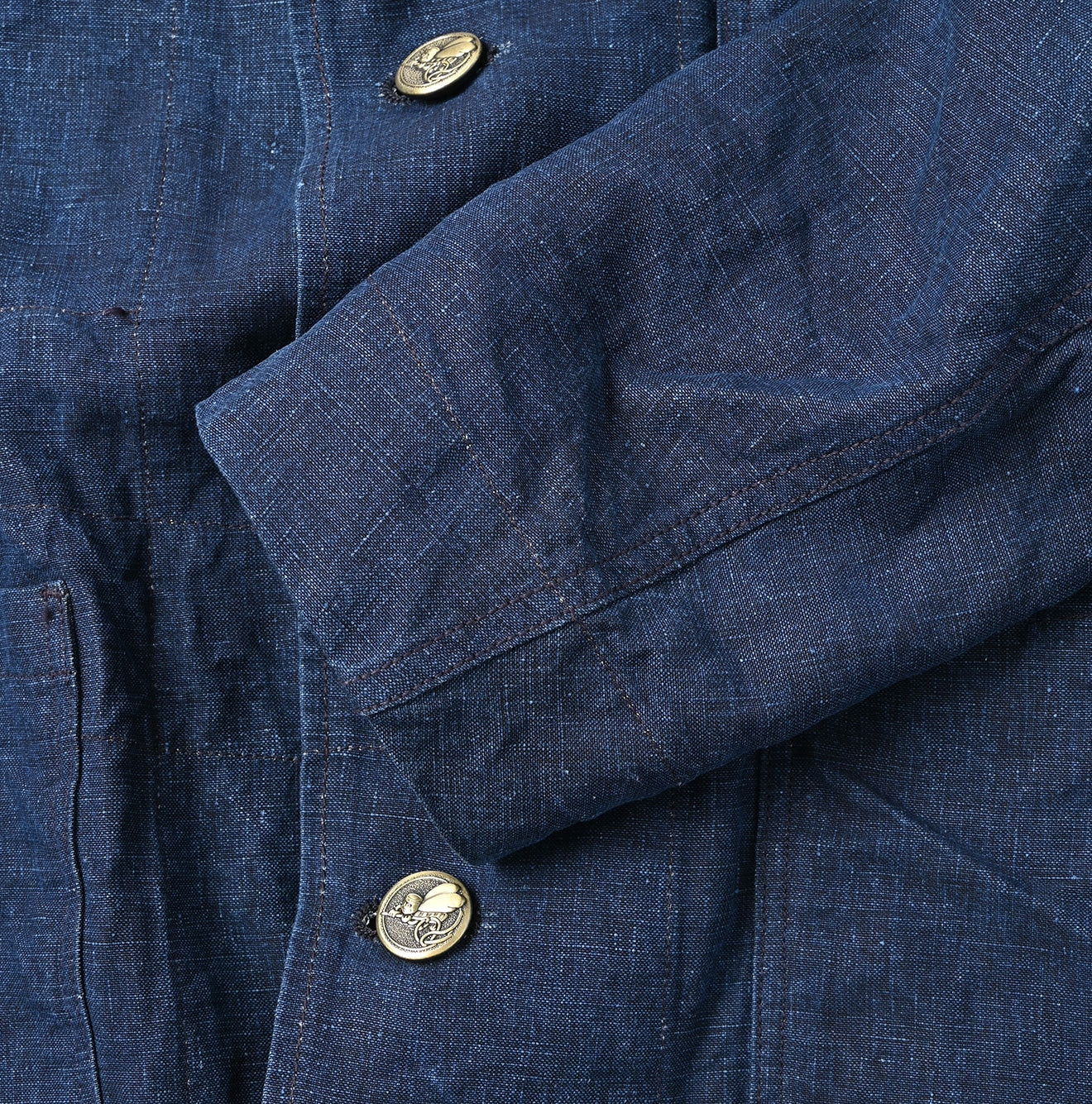 45R Indigo Linen Nimes Jacket Men