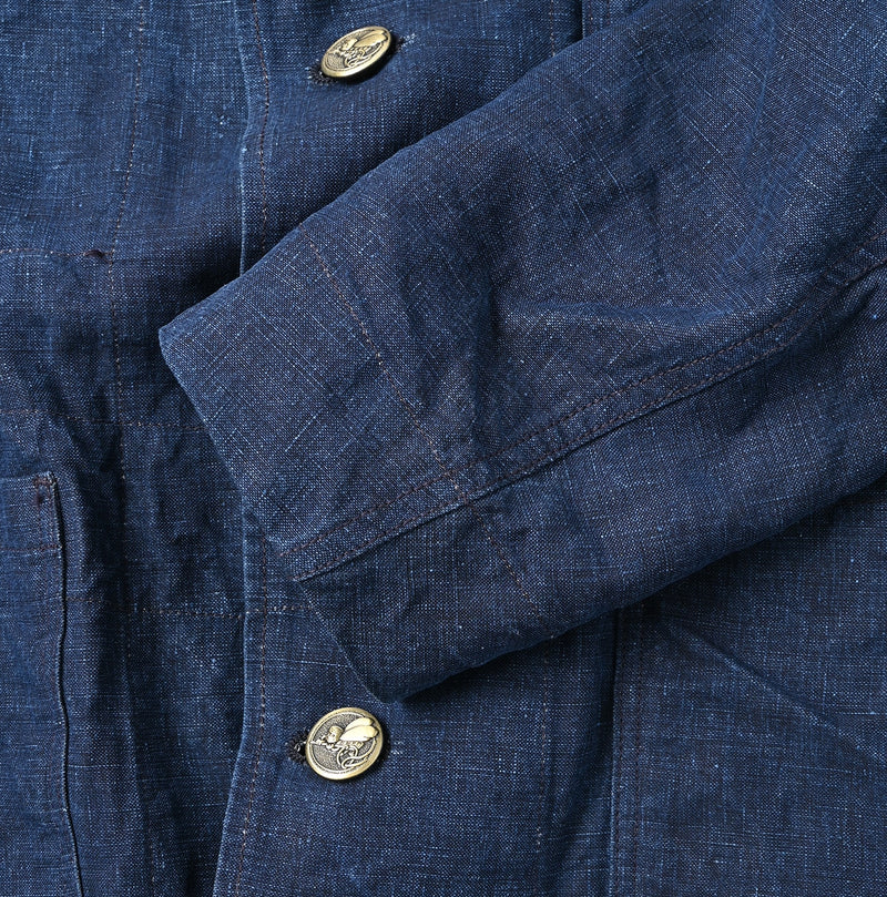 45R Indigo Linen Nimes Jacket Men - Image 15