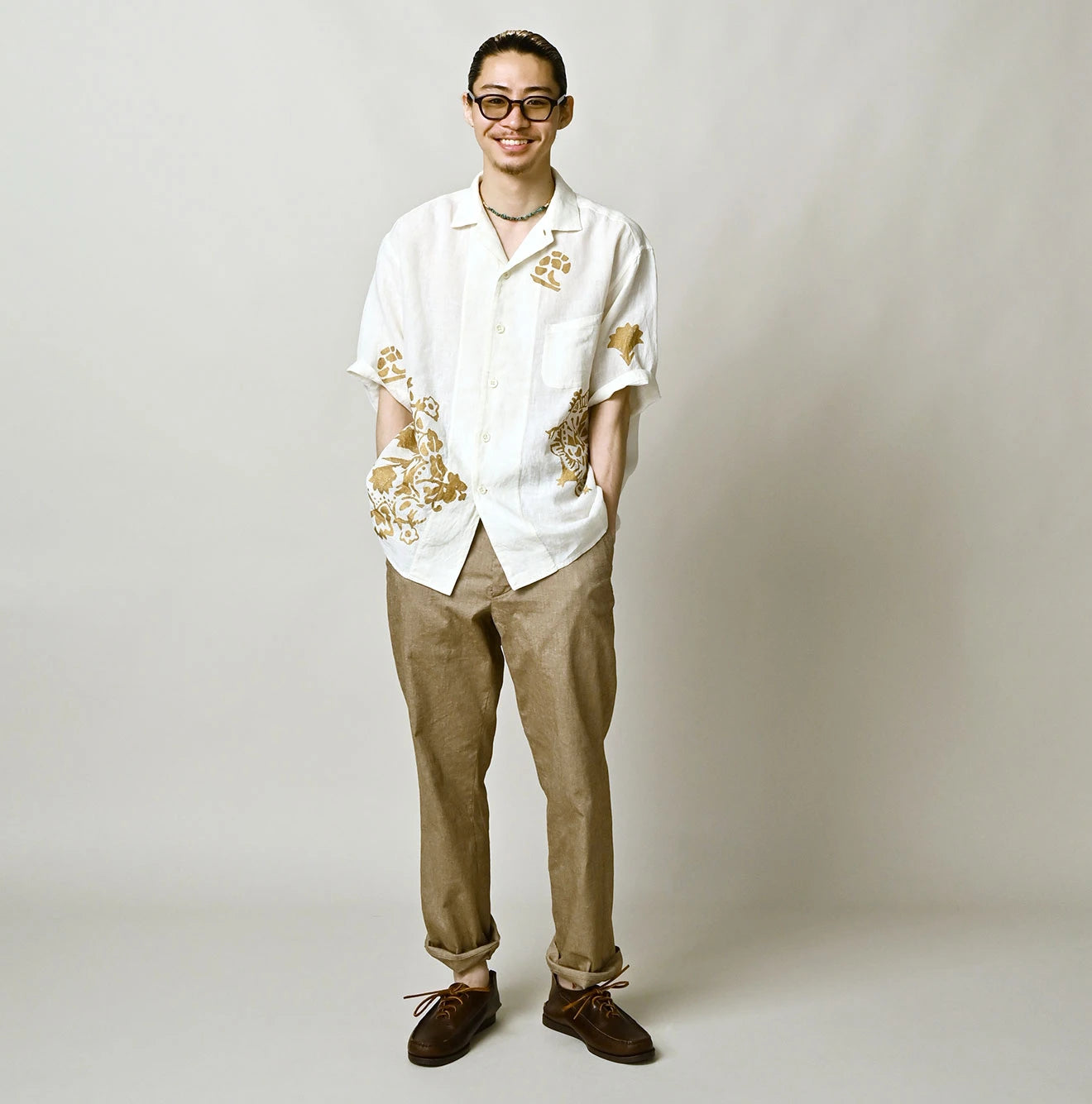45R Linen Foil Lei Lei Shirt Men - Image 4