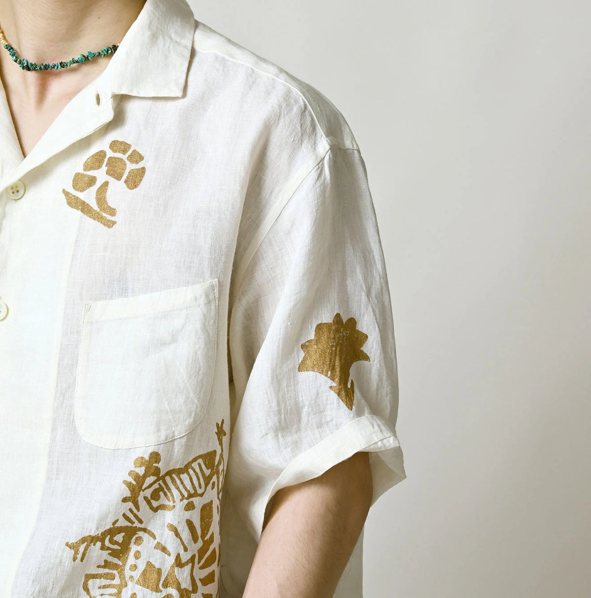 45R Linen Foil Lei Lei Shirt Men