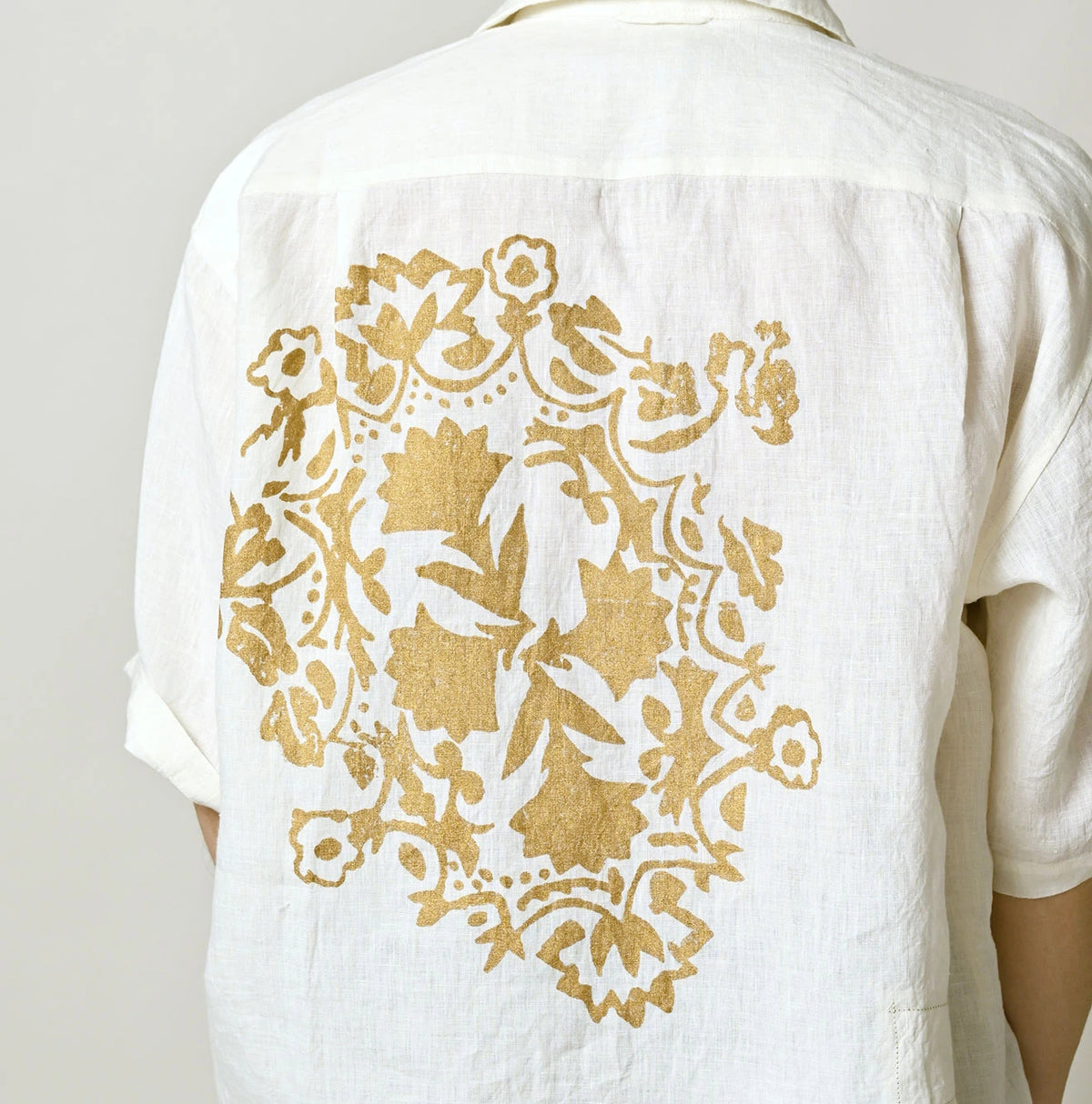 45R Linen Foil Lei Lei Shirt Men