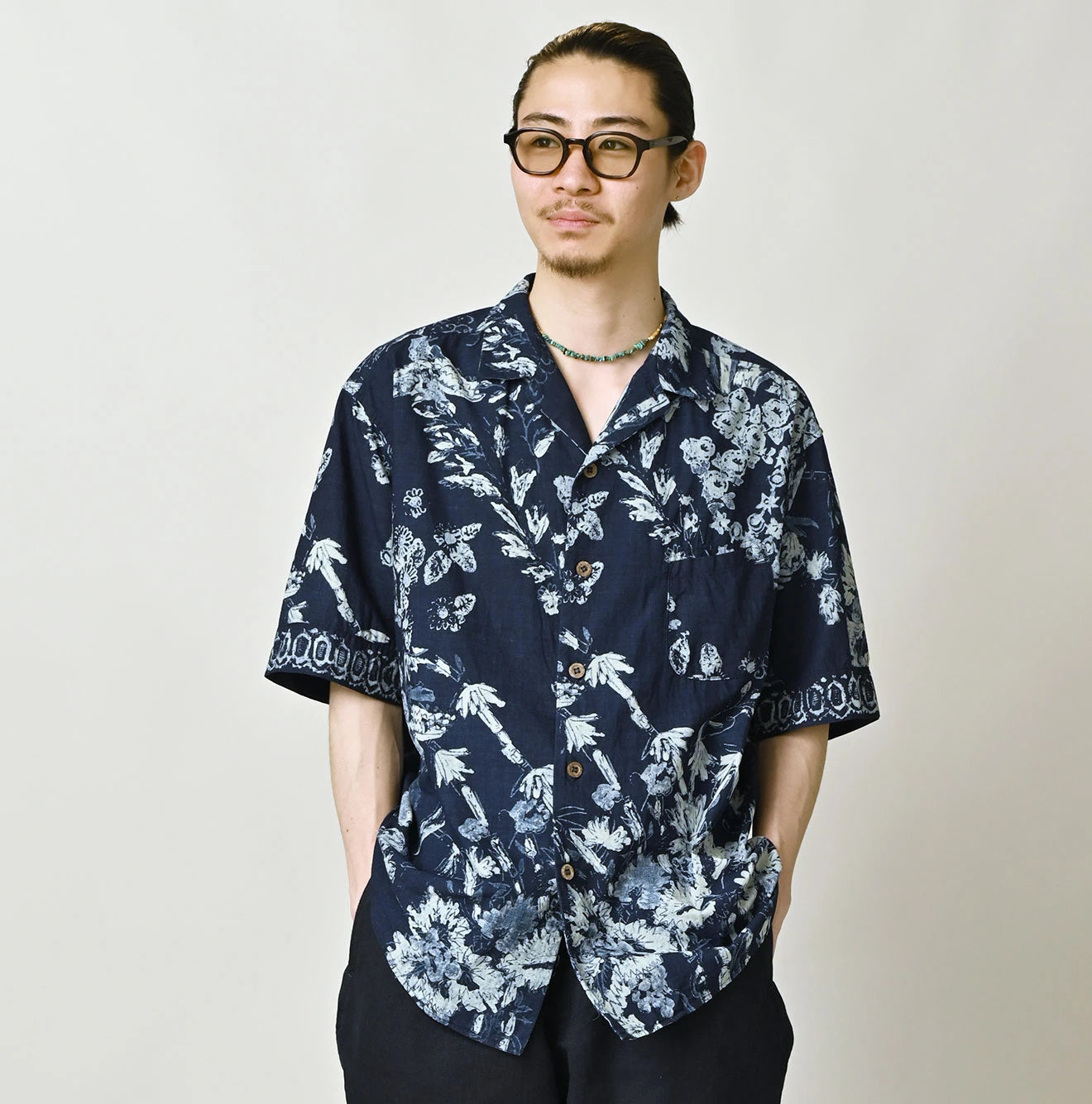 45R Indigo Palampore Lei Lei Shirt Men - Image 3
