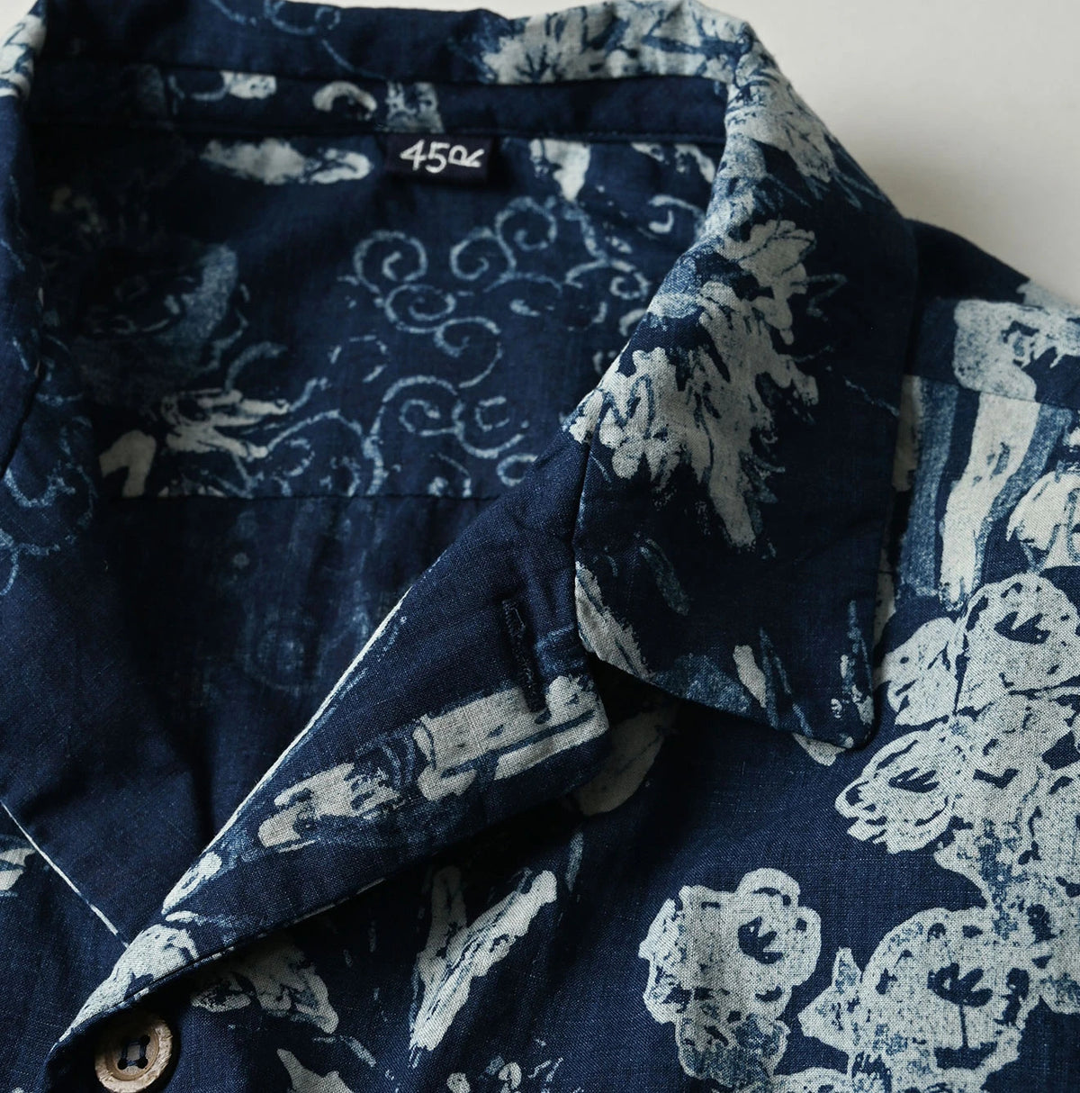 45R Indigo Palampore Lei Lei Shirt Men