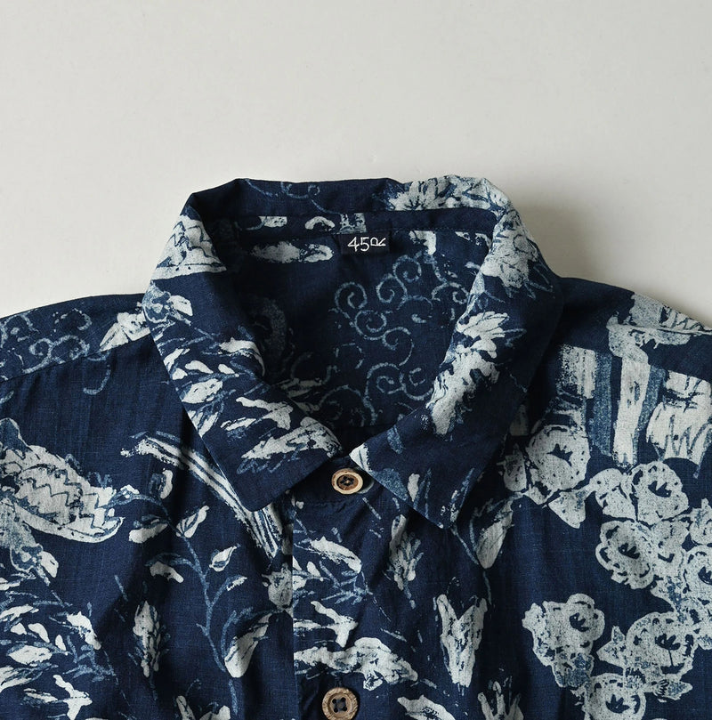 45R Indigo Palampore Lei Lei Shirt Men - Image 13