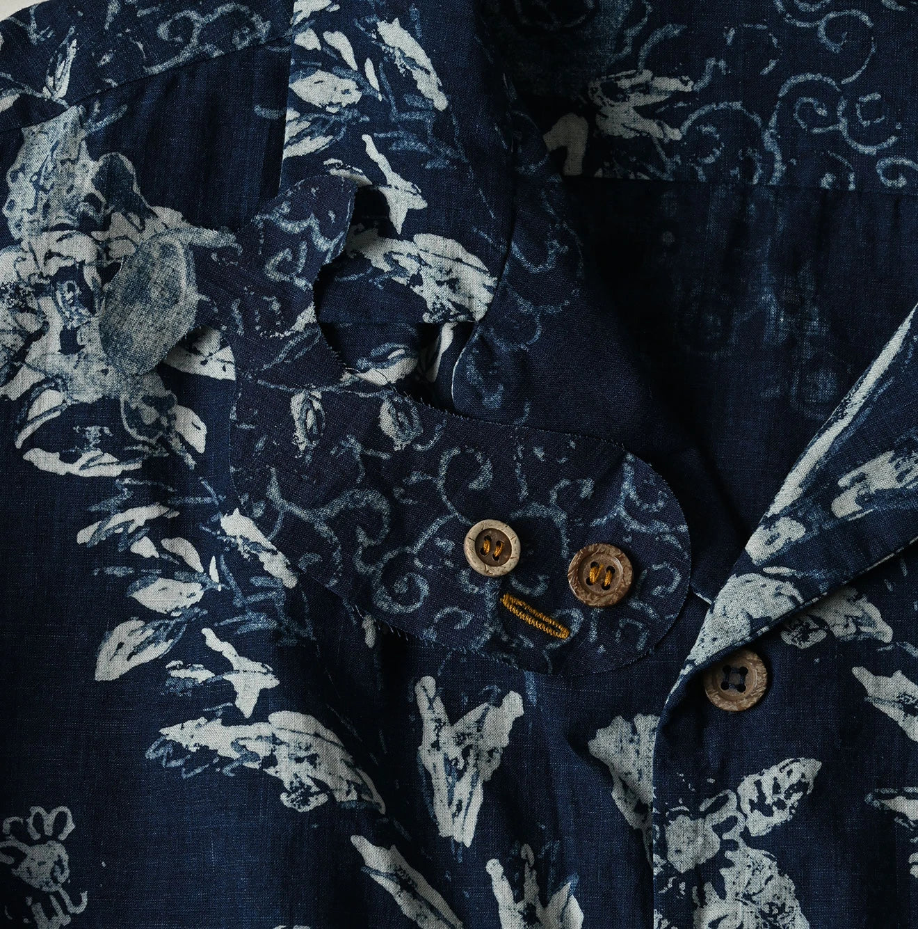 45R Indigo Palampore Lei Lei Shirt Men