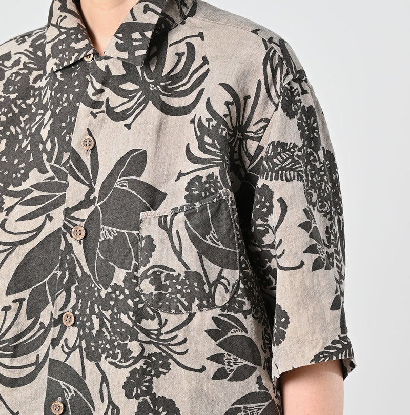 45R Linen Lotus Lei Lei Shirt Men