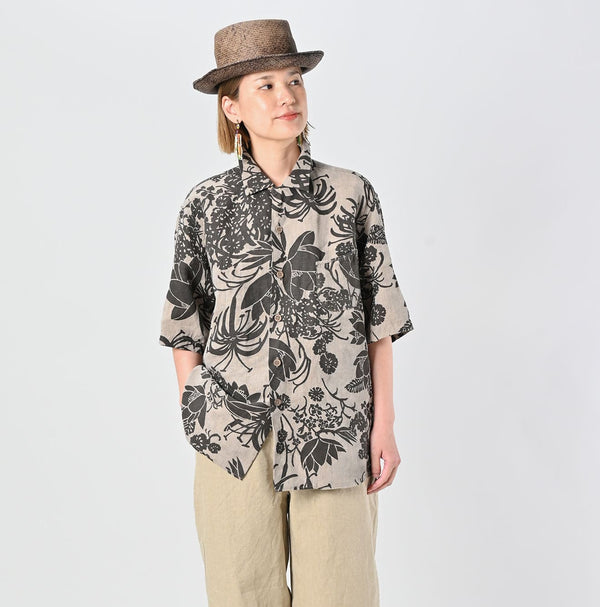 45R Linen Lotus Lei Lei Shirt Men