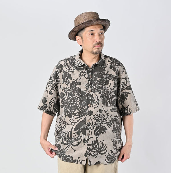 45R Linen Lotus Lei Lei Shirt Men