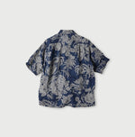 45R Indigo Linen Lotus Lei Lei Shirt Men