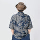 45R Indigo Linen Lotus Lei Lei Shirt Men