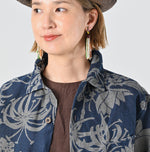 45R Indigo Linen Lotus Lei Lei Shirt Men