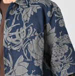 45R Indigo Linen Lotus Lei Lei Shirt Men